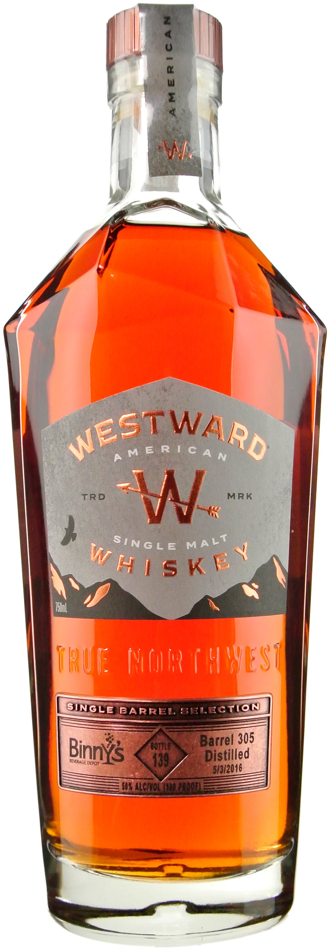 Westward Oregon Single Malt Single Barrel # 305 Binny's Handpicked