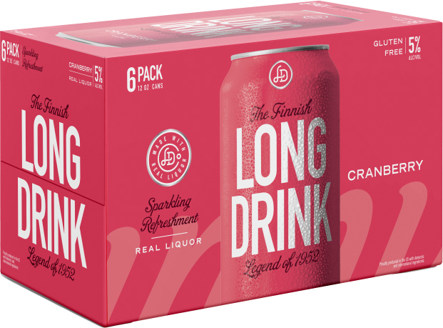 The Long Drink Company Cranberry Cocktail 6 Pack Cans | 6 pack of