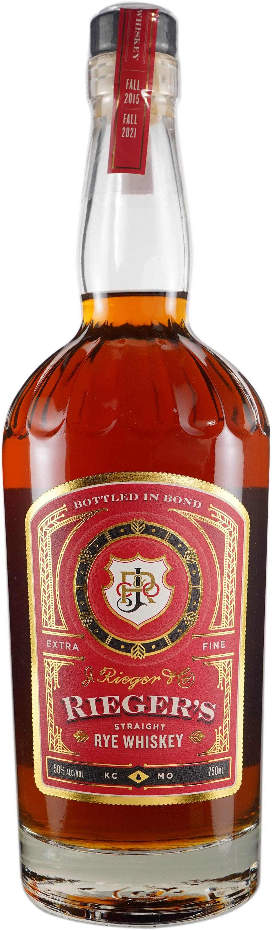 J. Rieger & Co. Straight Rye Bottled in Bond Distilled at J. Rieger