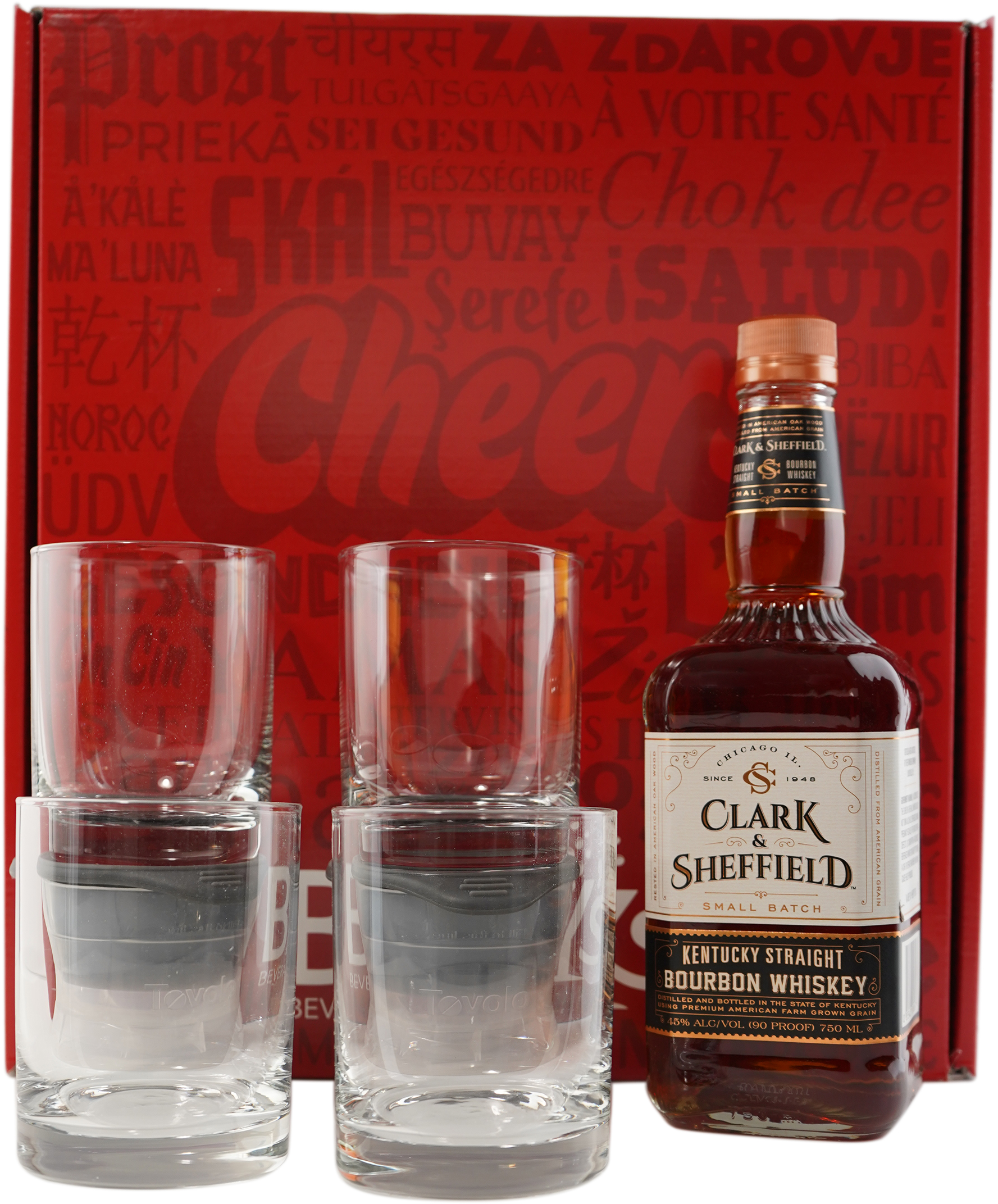 Clark & Sheffield Bourbon on the Rocks Box with Tovolo Ice Molds