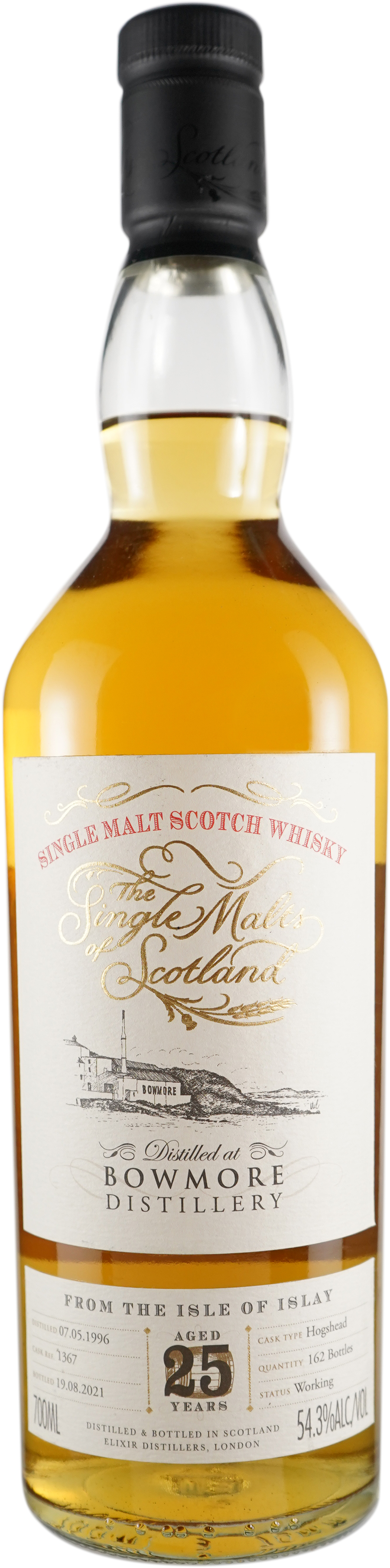 Single Malts of Scotland Bowmore 25 year old Cask Strength 1996