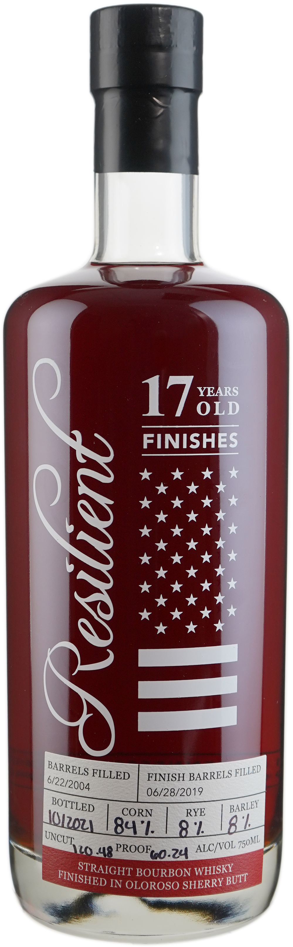 Resilient 17 year old Straight Bourbon 120.48 Proof Finished in ex Sherry Butt