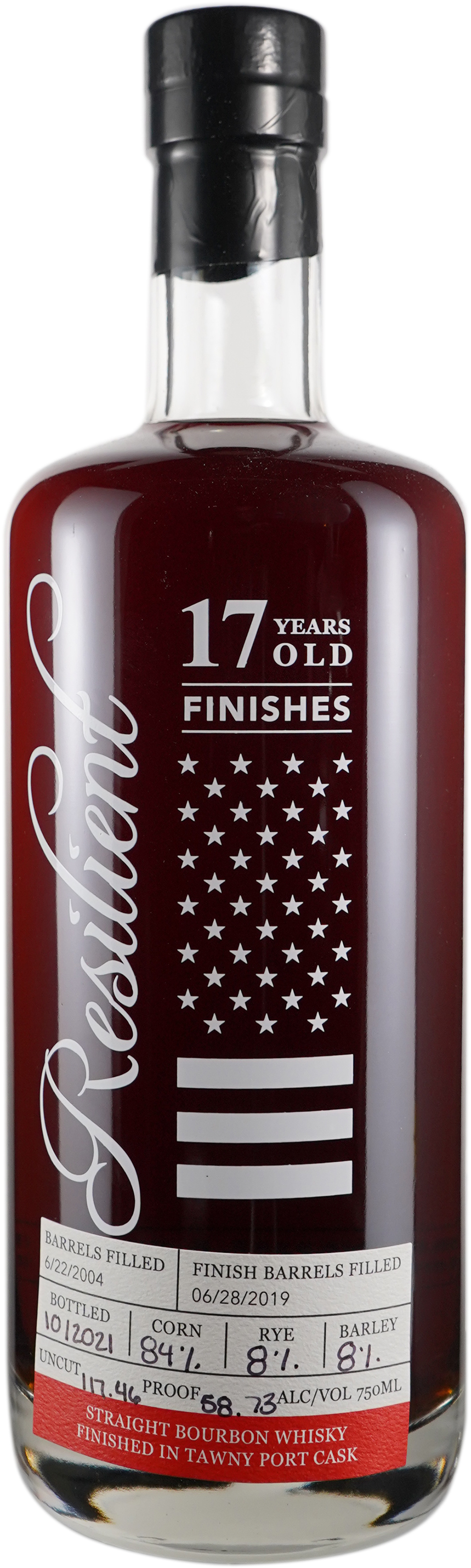 Resilient 17 year old Straight Bourbon 117.46 Proof Finished in ex Tawny Port Cask