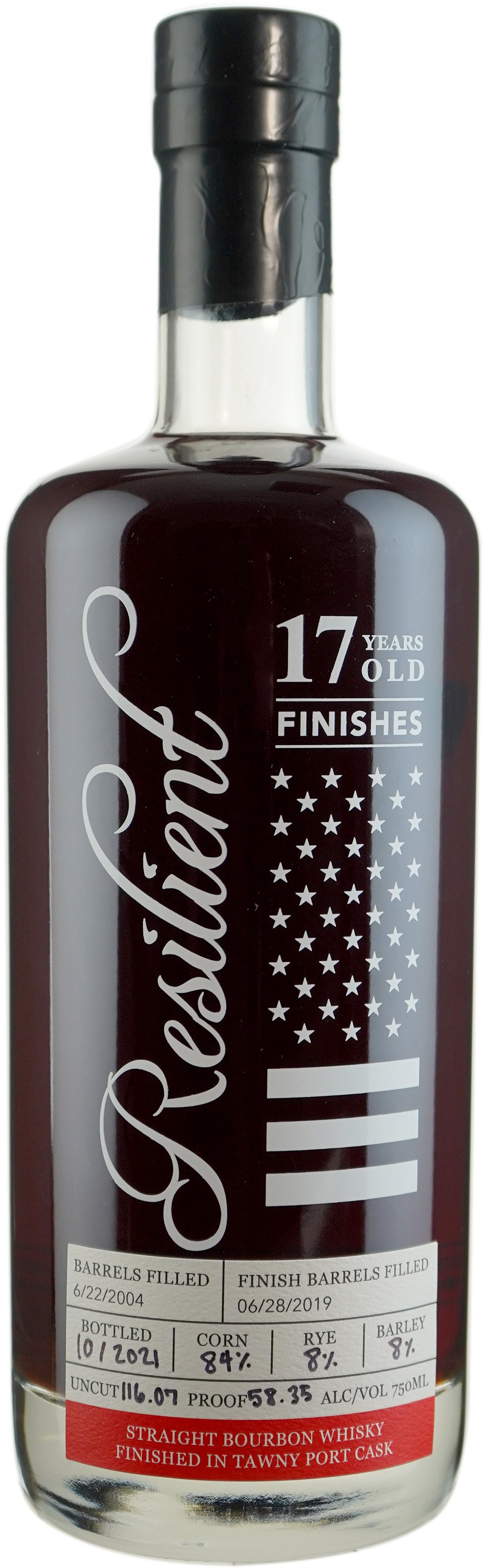 Resilient 17 year old Straight Bourbon 116.7 Proof Finished in ex Tawny Port Cask