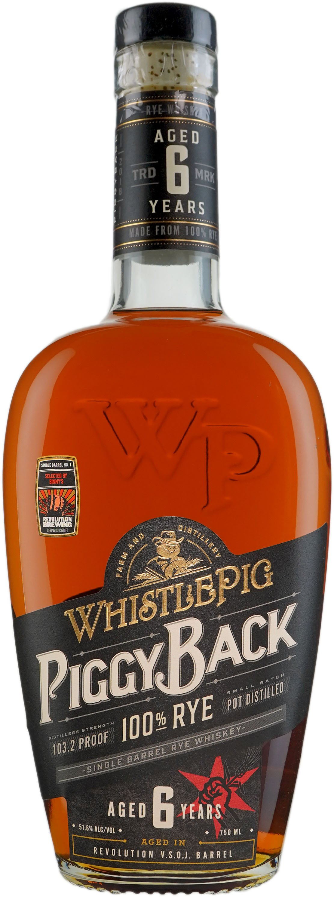 WhistlePig PiggyBack 6 year old Rye Finished in Revolution Stout Barrels