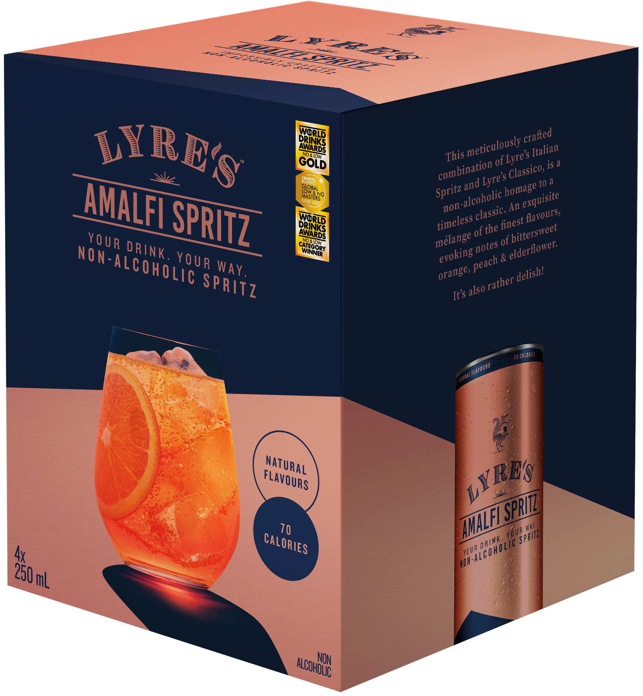 Lyre's Amalfi Spritz 4 Pack Cans | 4 pack of 250 ml Bottle