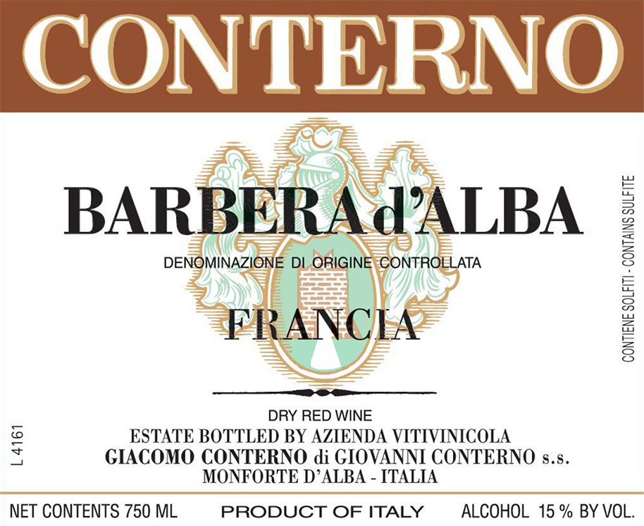 Giacomo Conterno Barbera d'Alba Cascina Francia 2019
