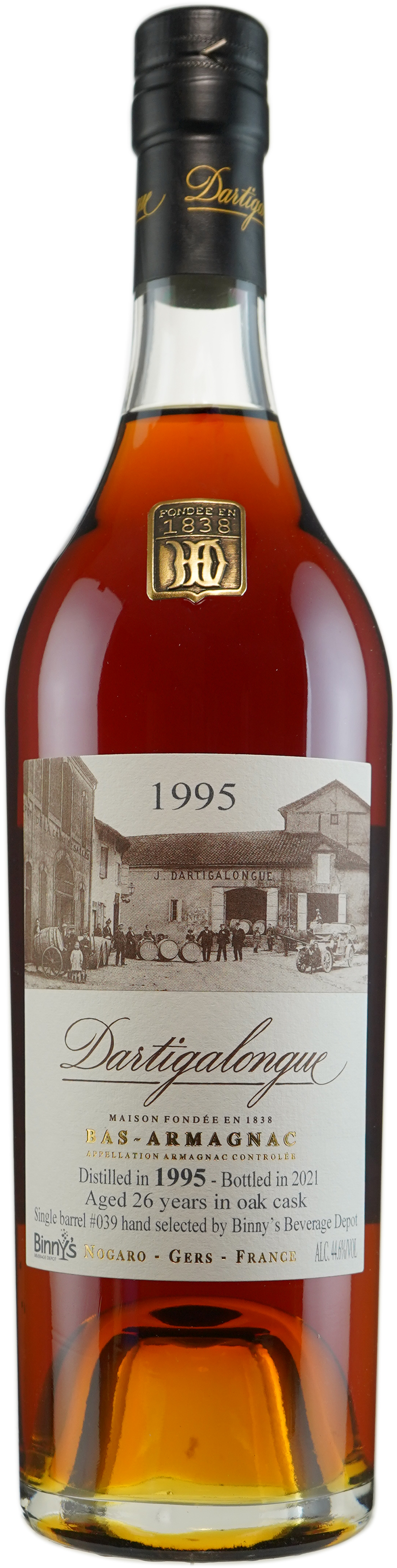 Dartigalongue 26 year old Single Cask # 039 Binny's Handpicked Vintage Armagnac 1995