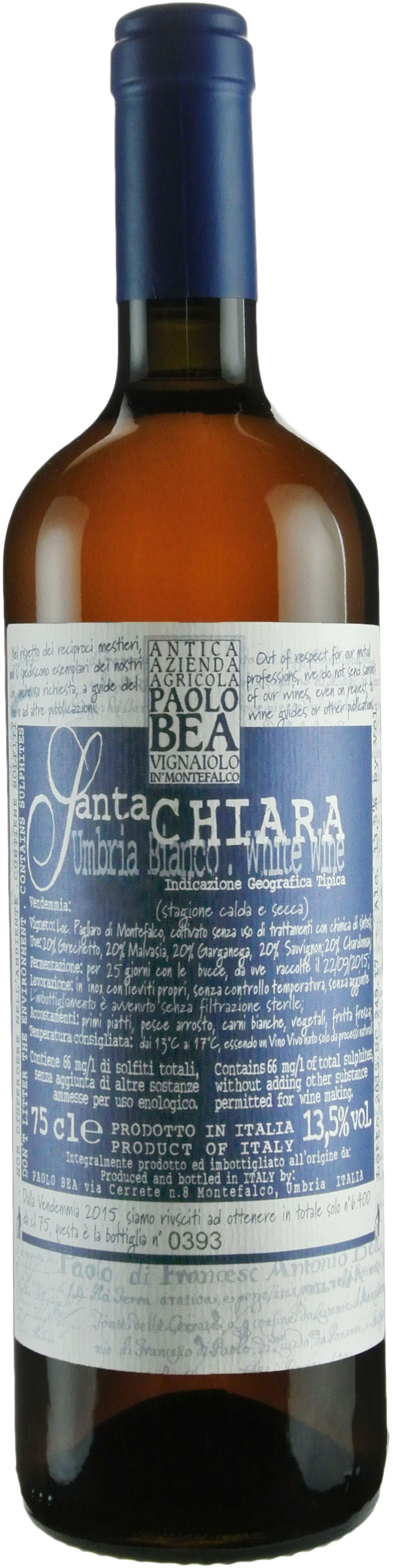 Paolo Bea Santa Chiara Orange Wine 2018