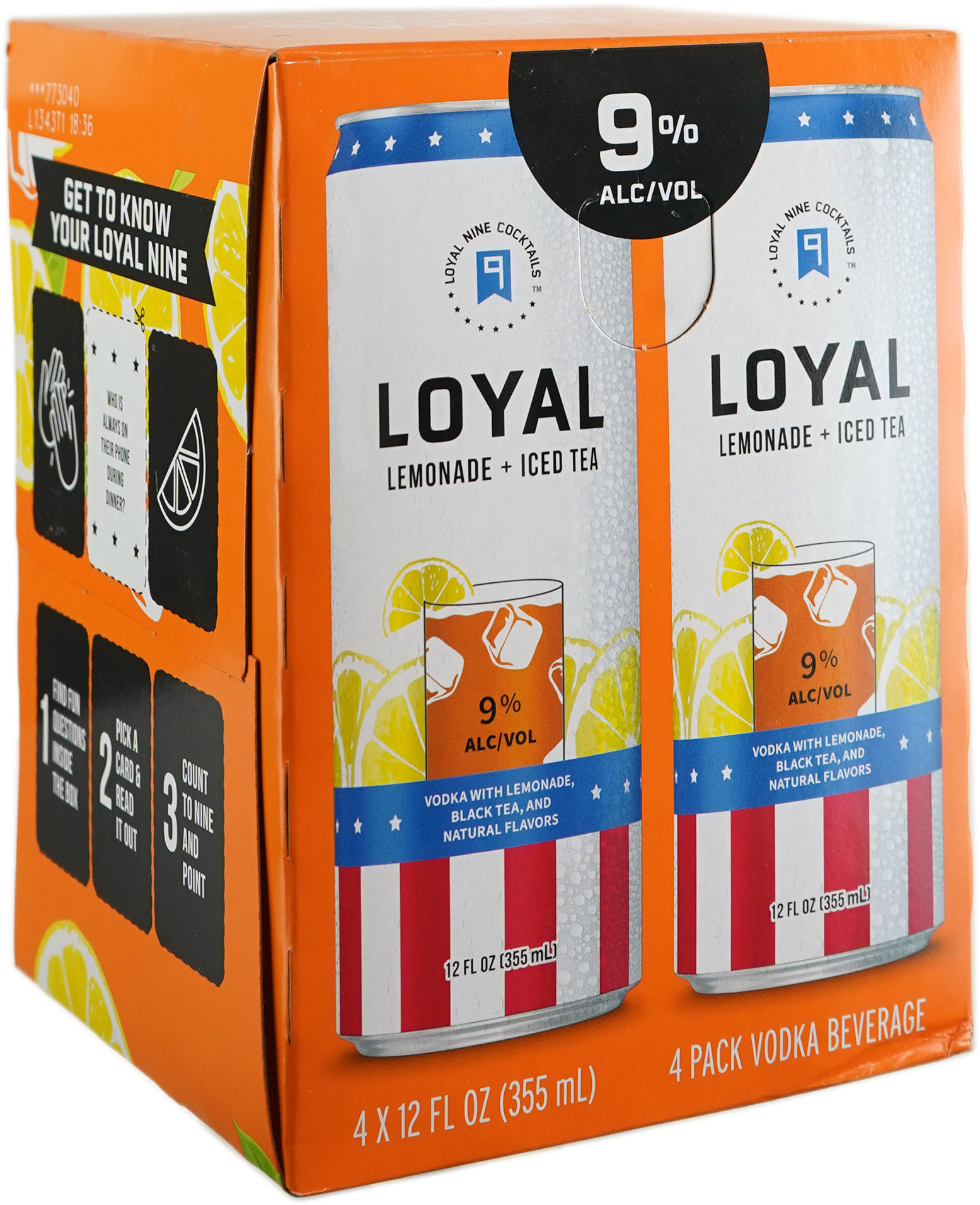 Loyal 9 Lemonade Ice Tea 4 Pack Cans 4 pack of 12 oz Can