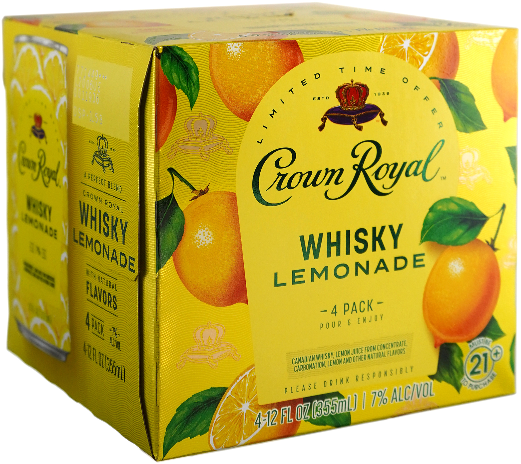 Crown Royal Whiskey Lemonade 4 Pack Cans