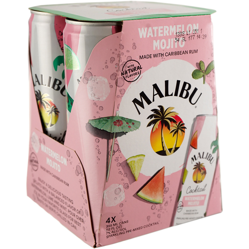 Malibu Cocktail Watermelon Mojito 4 Pack Cans | 4 pack of 355 ml Can