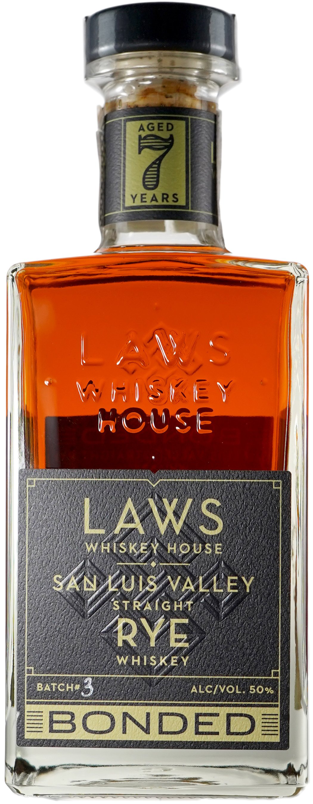 Laws Whiskey House San Luis Valley 7 year old Straight Rye Bottled in Bond