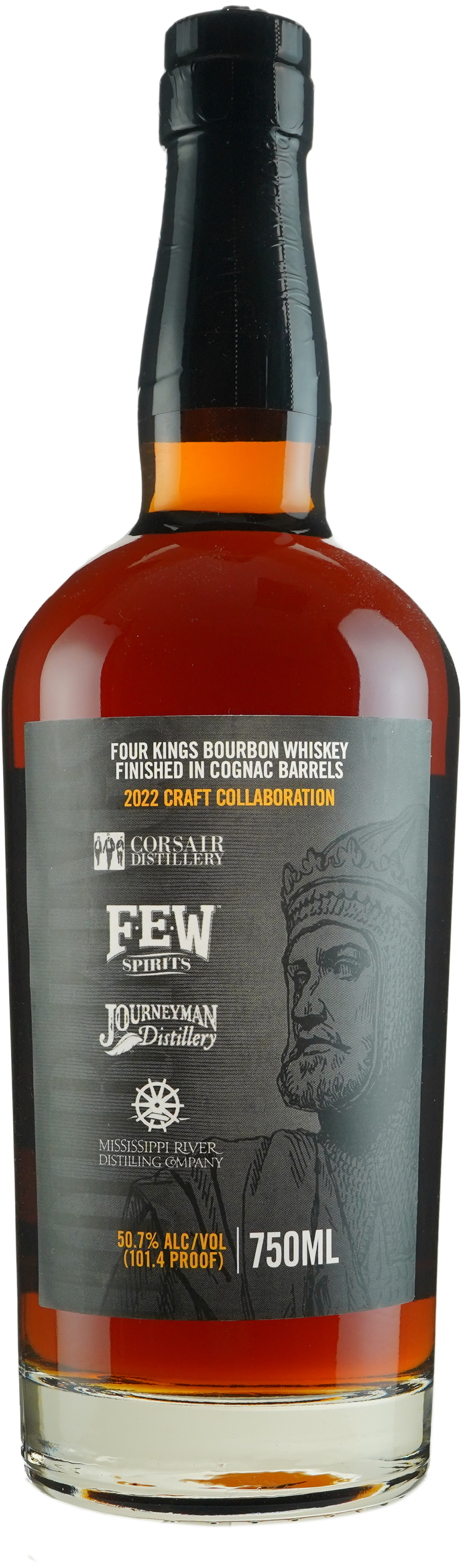 Four Kings Bourbon Finished in ex Cognac Barrel Craft Distiller Collaboration 2022
