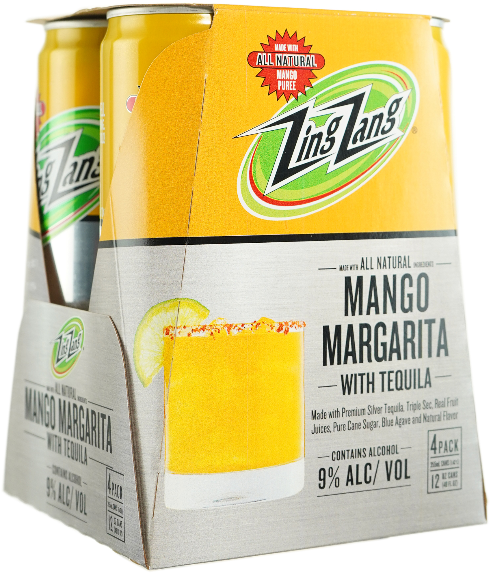 Zing Zang Mango Margarita with Tequila 4 Pack Cans 4 pack of 355 ml Can
