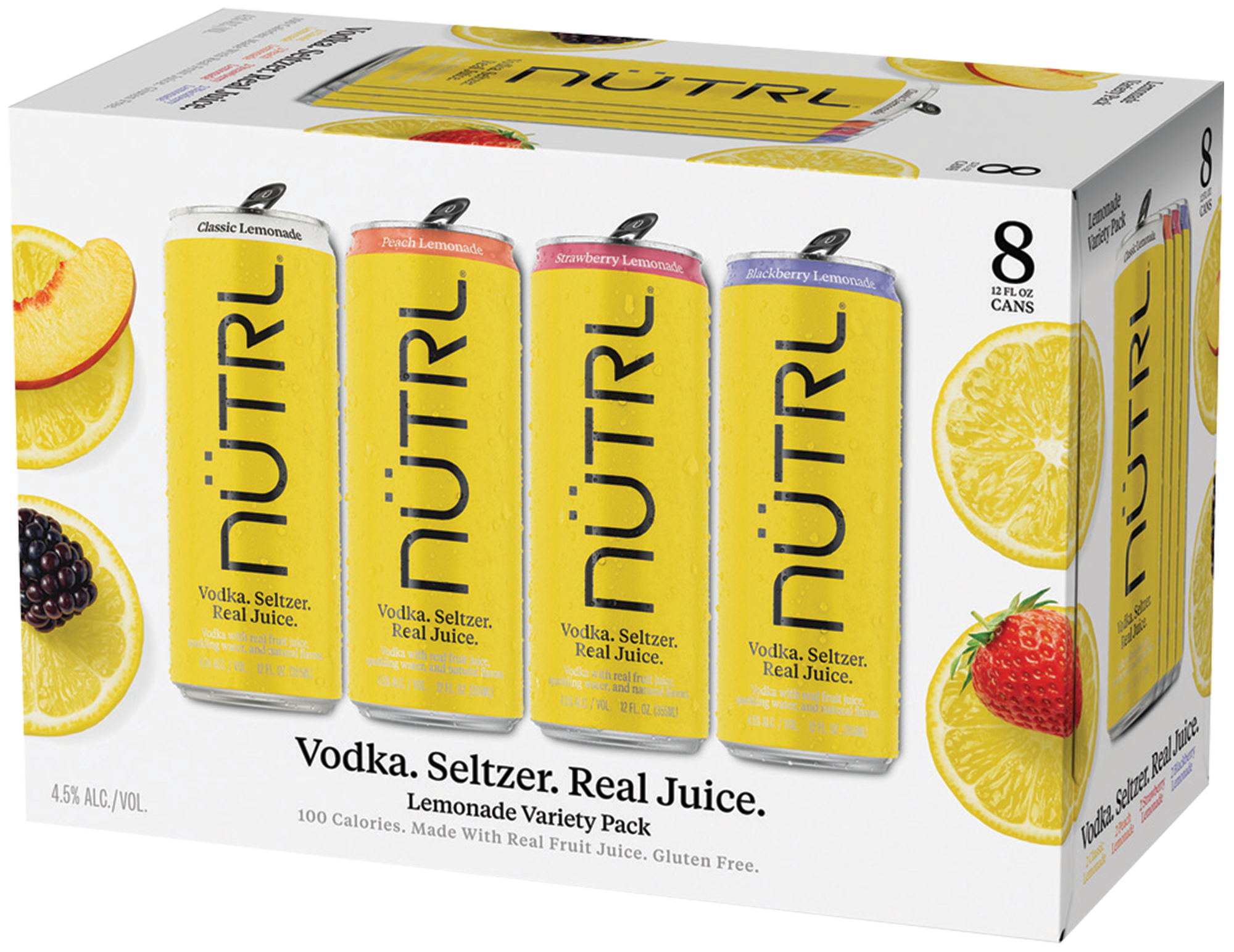 NUTRL Hard Seltzer Lemonade Variety 8 Pack Cans | 8 pack of 12 oz Can