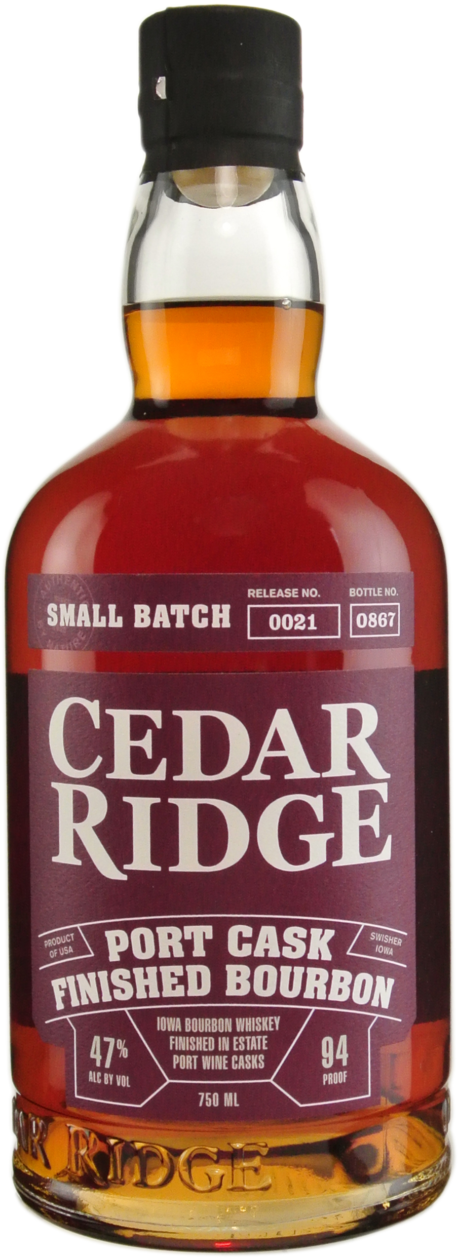 Cedar Ridge Iowa Bourbon Port Cask Finished