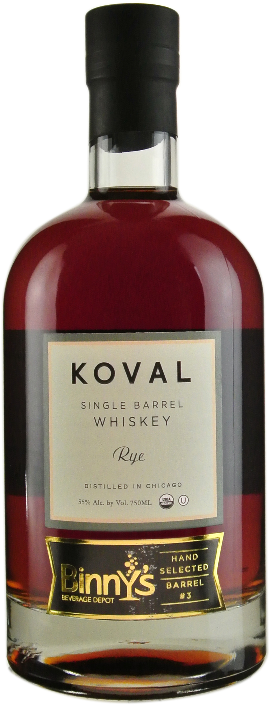 Koval 60% Rye 40% Wheat Single Barrel # 3 Binny's Handpicked 2015