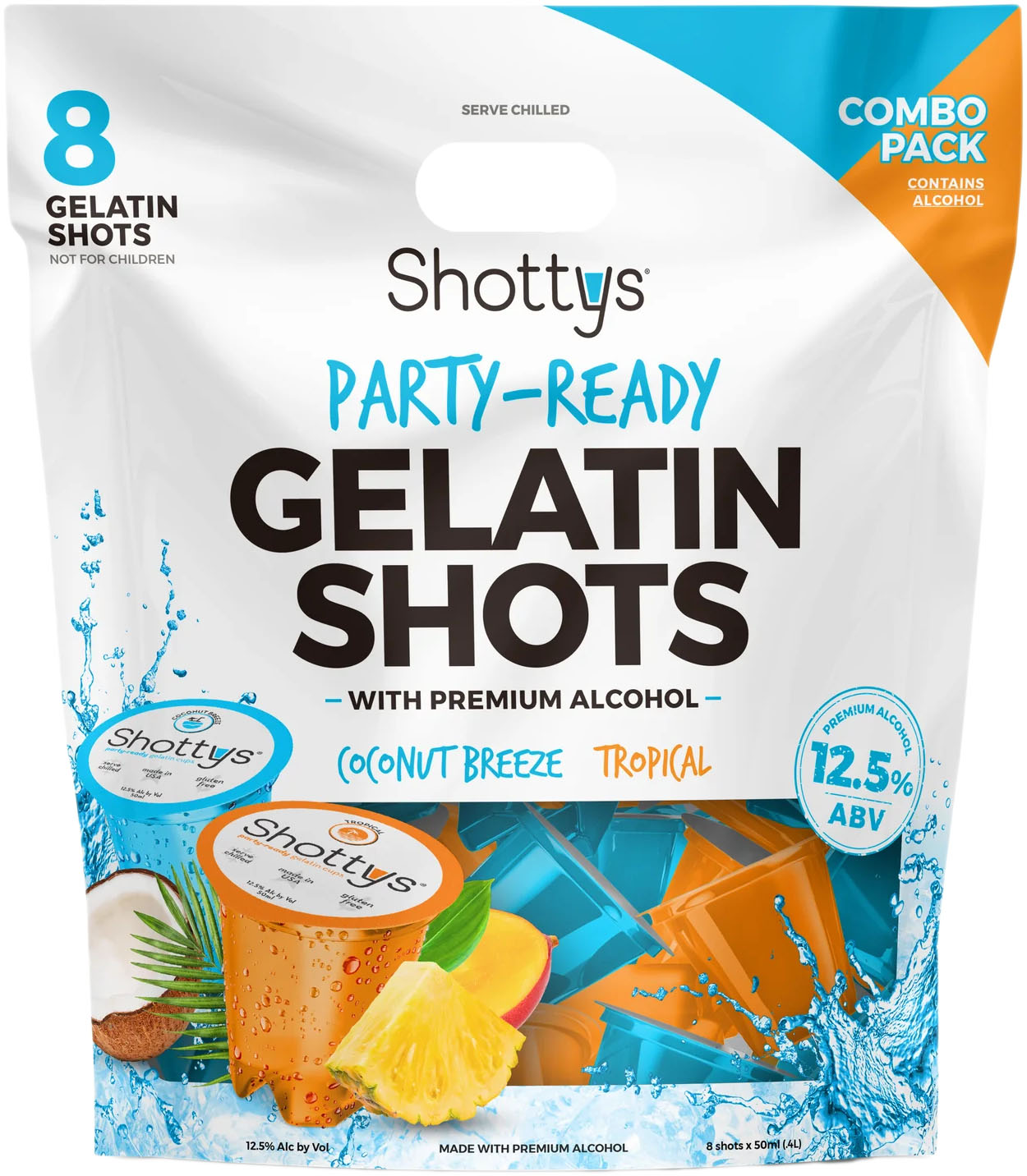 Shottys Coconut Breeze and Tropical Combo Pack | 8 pack of 50 ml