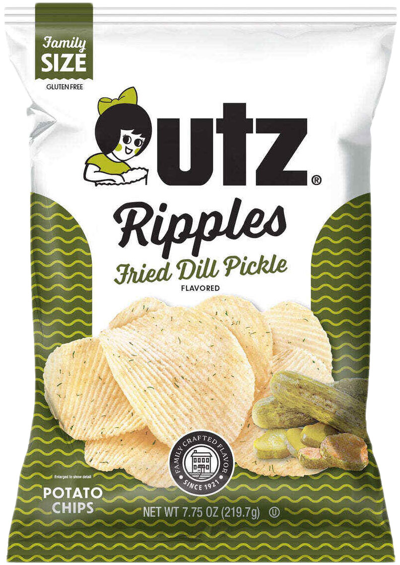 Utz Fried Dill Pickle Ripple Chips