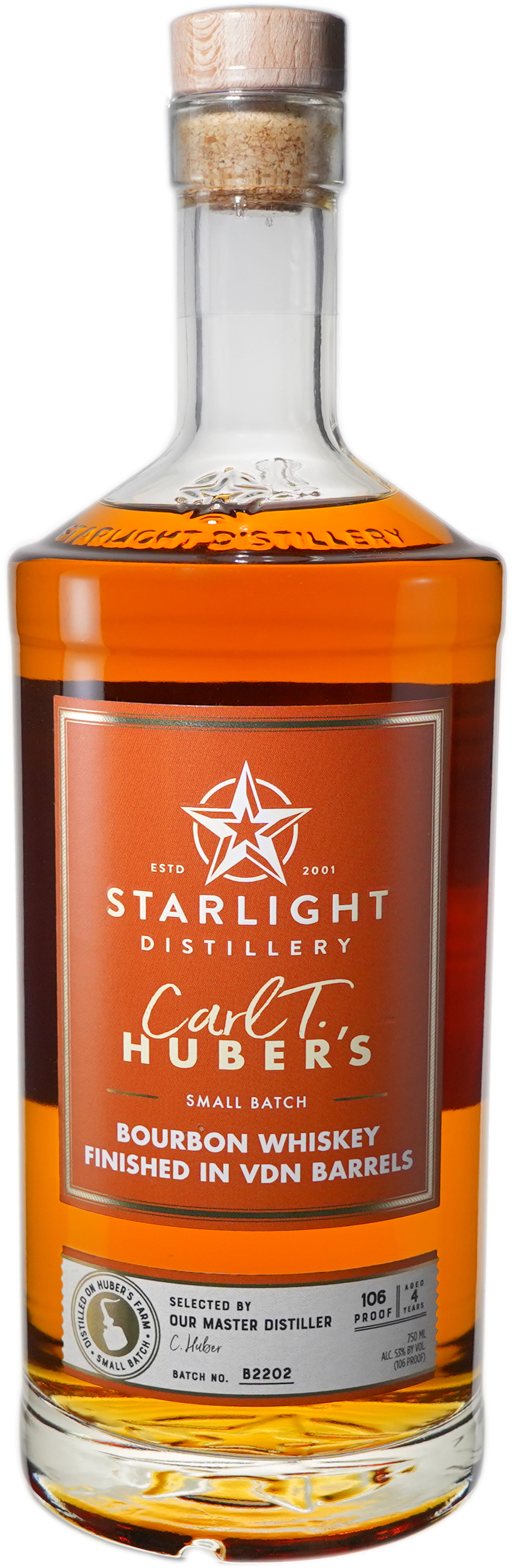 Huber's Starlight Distillery Bourbon Finished in Vino de Naranja Wine Cask