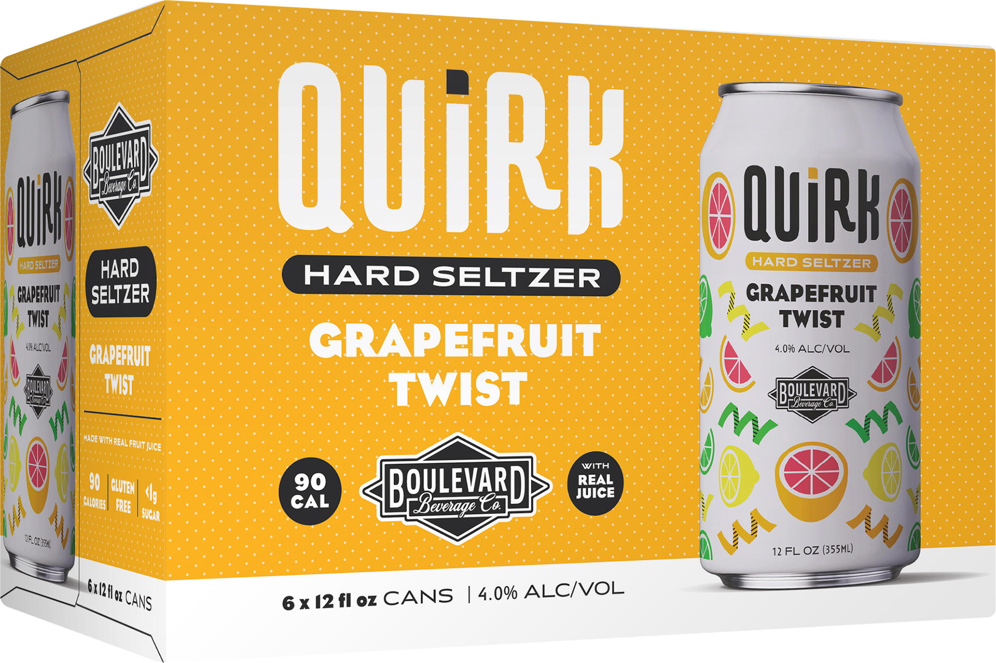 Boulevard Quirk Grapefruit Twist Hard Seltzer 6 pack of 12 oz Can