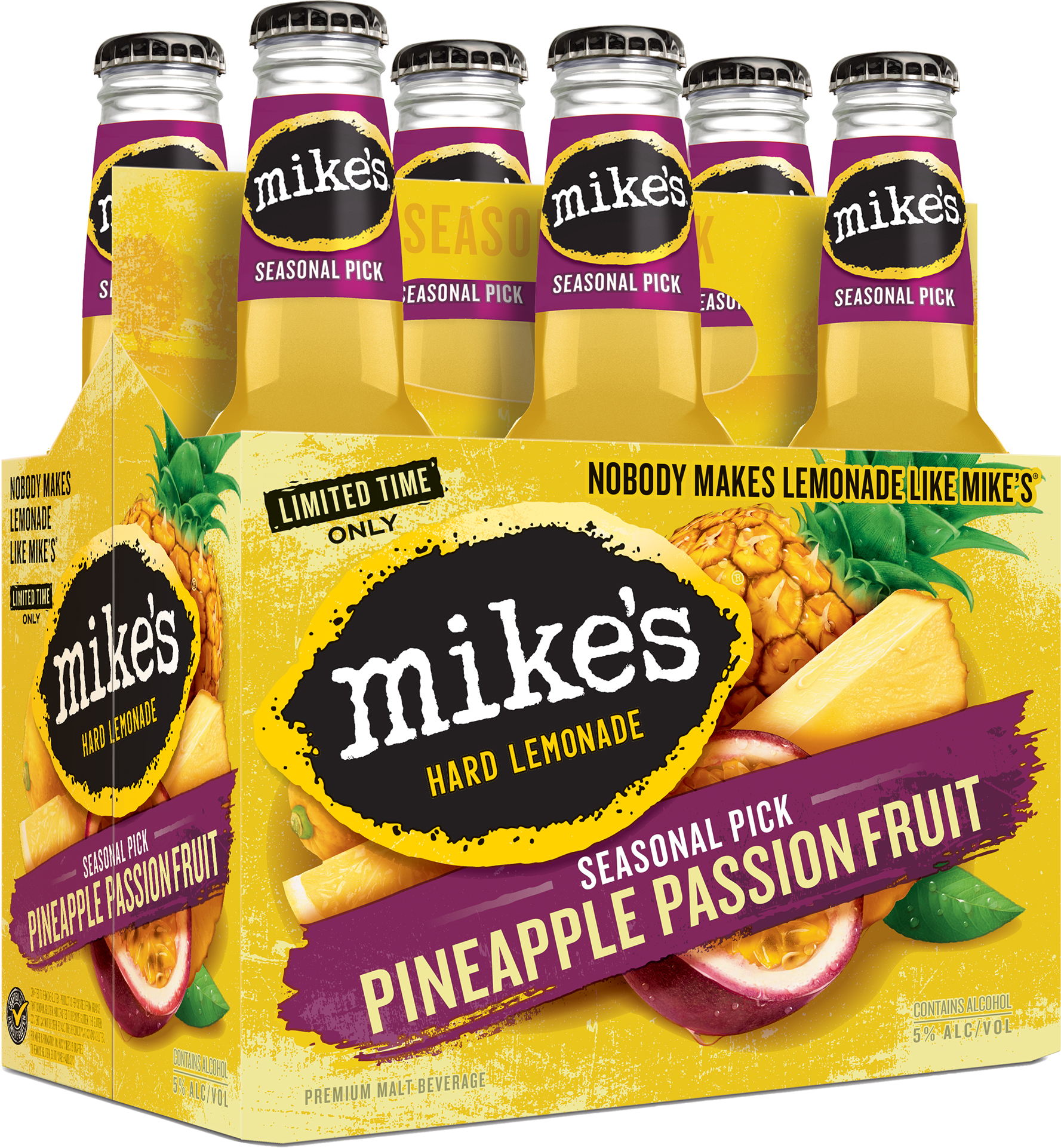 Mike's Hard Pineapple Passion Fruit 6 pack of 11.2 oz Bottle