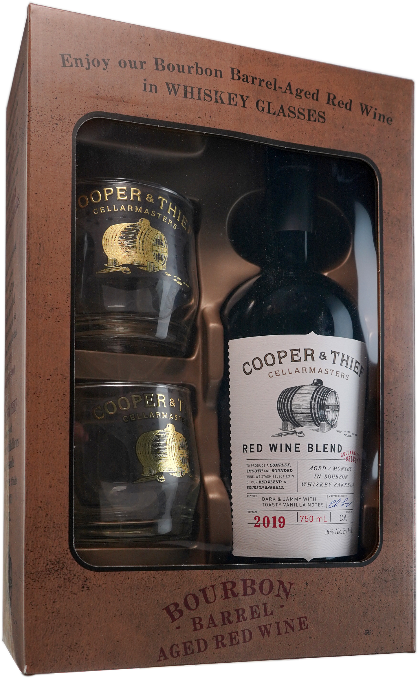 Cooper & Thief Bourbon Barrel Aged Red Blend Gift Set 750 ml Bottle