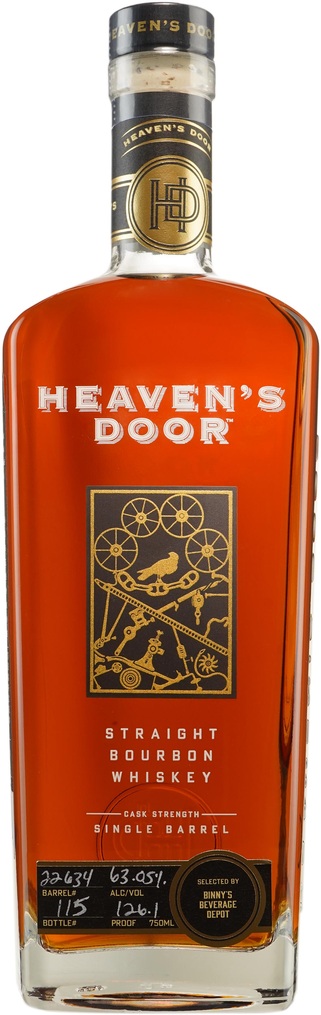 Heaven's Door Bourbon Cask Strength Single Barrel # 22634 Binny's Handpicked