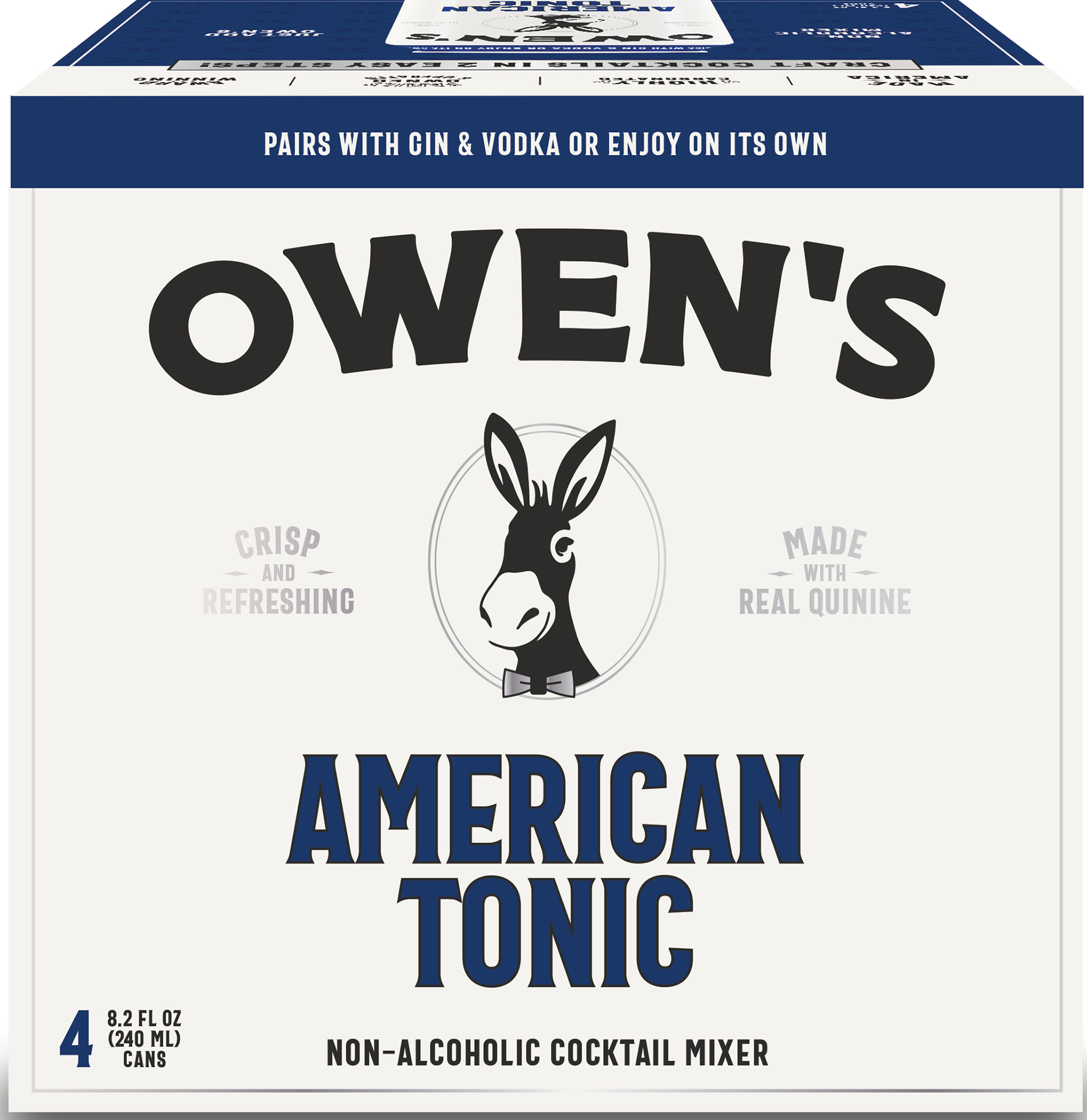 Owen's Mixers American Tonic 4 Pack Cans | 4 pack of 8.2 oz Bottle