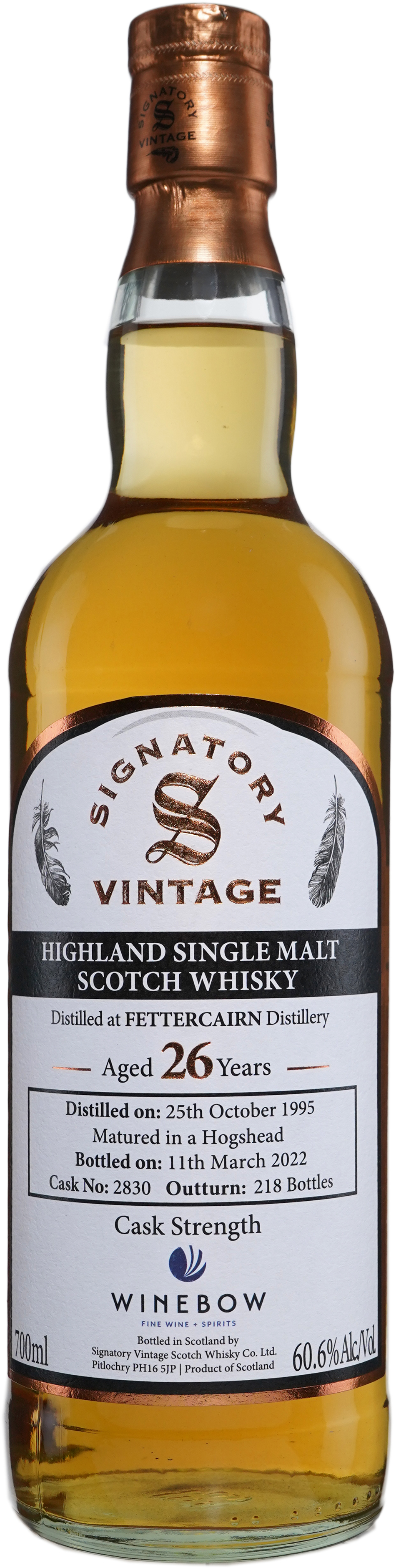 Signatory Fettercairn 26 year old Cask Strength Hogshead # 2830