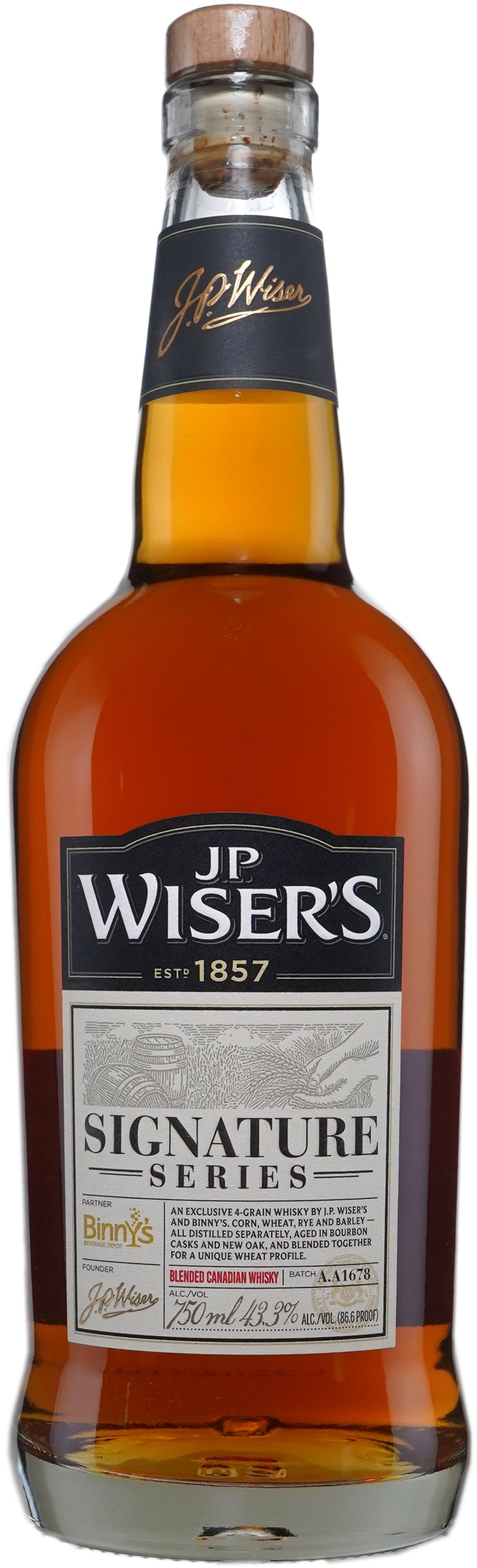 J.P. Wiser's Signature Series Binny's Custom Blend # AA1678 High Wheat