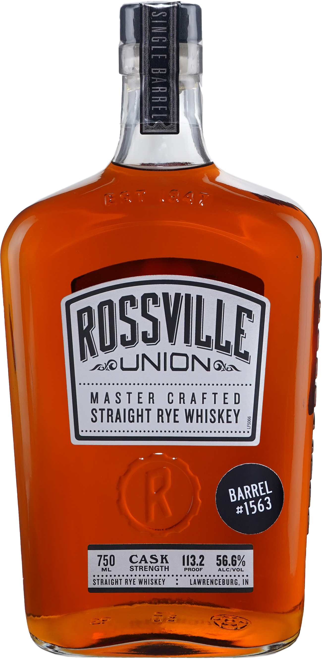 Rossville Union Barrel Proof Rye Single Barrel 1563 Binny's