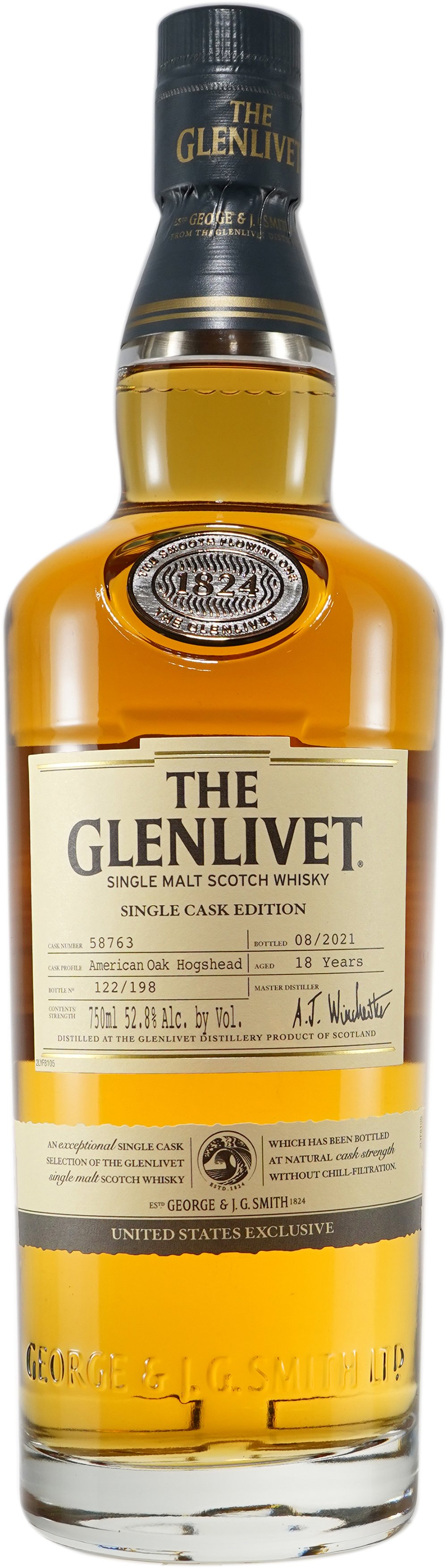 Glenlivet 18 year old American Oak Hogshead # 58763 2022
