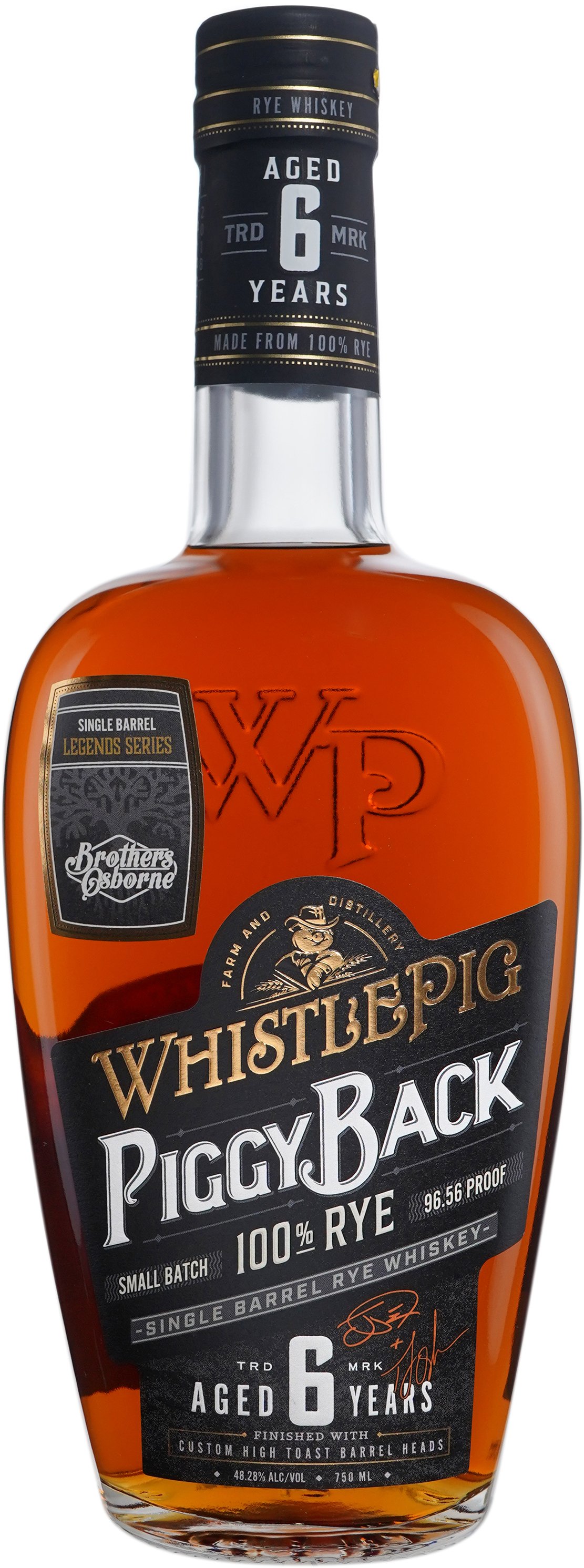 WhistlePig PiggyBack 6 year old Rye Single Barrel Brothers Osborne