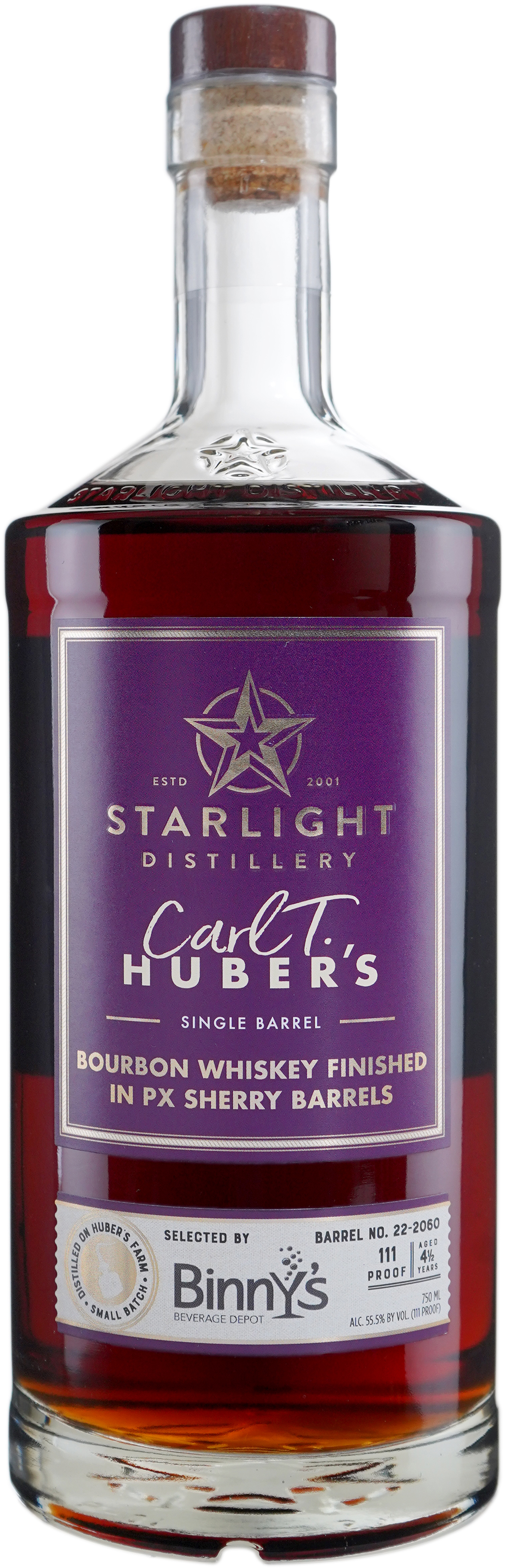 Huber's Starlight Distillery Bourbon Finished in PX Sherry Barrique