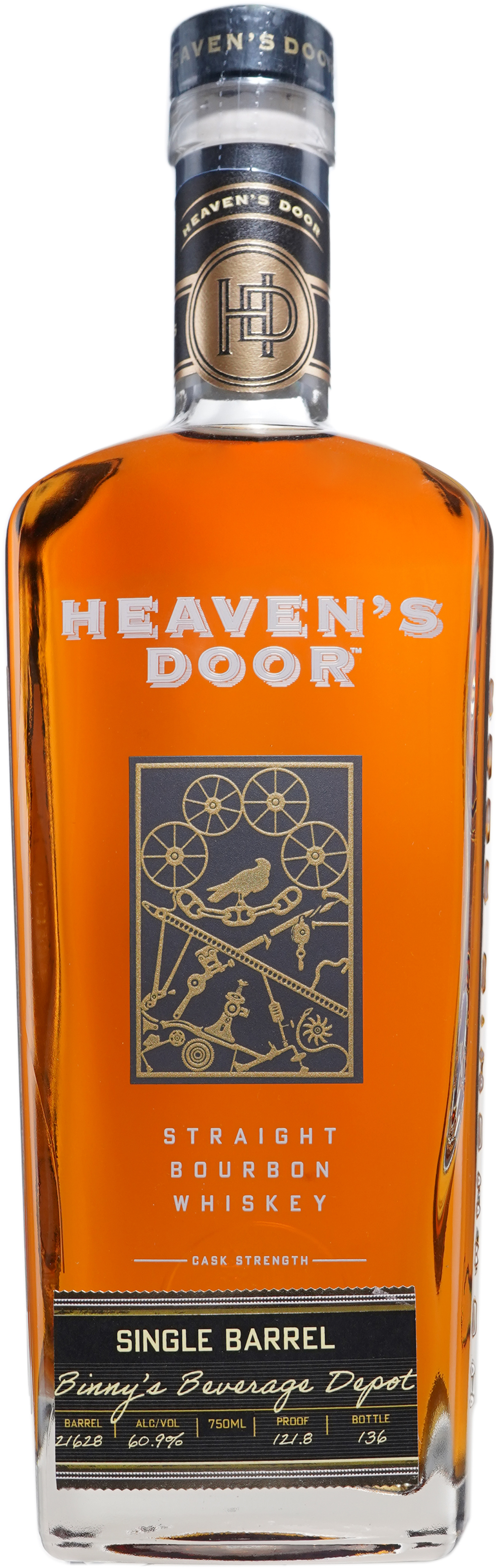 Heaven's Door Bourbon Cask Strength Single Barrel # 21628 TDG Binny's Handpicked