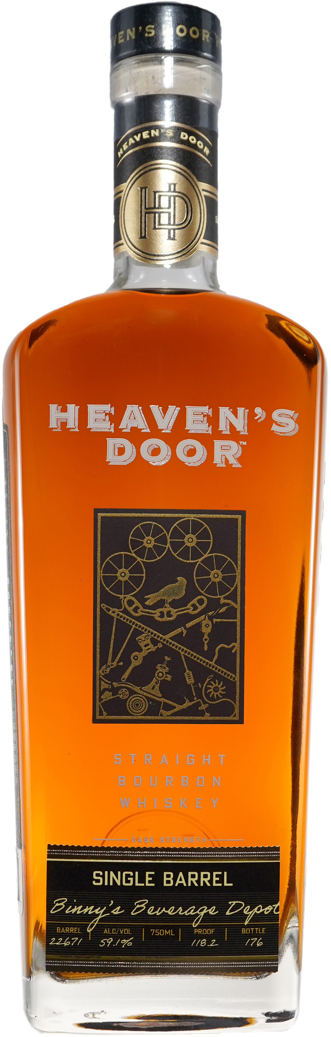 Heaven's Door Bourbon Cask Strength Single Barrel # 22671 TDG Binny's Handpicked
