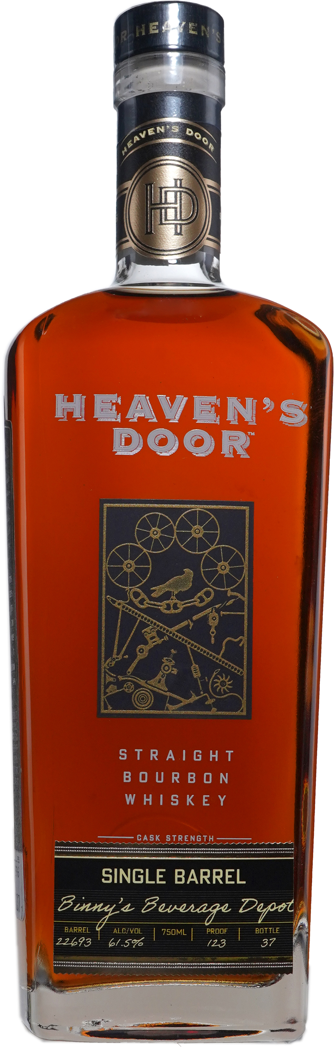 Heaven's Door Bourbon Cask Strength Single Barrel # 22693 TDG Binny's Handpicked