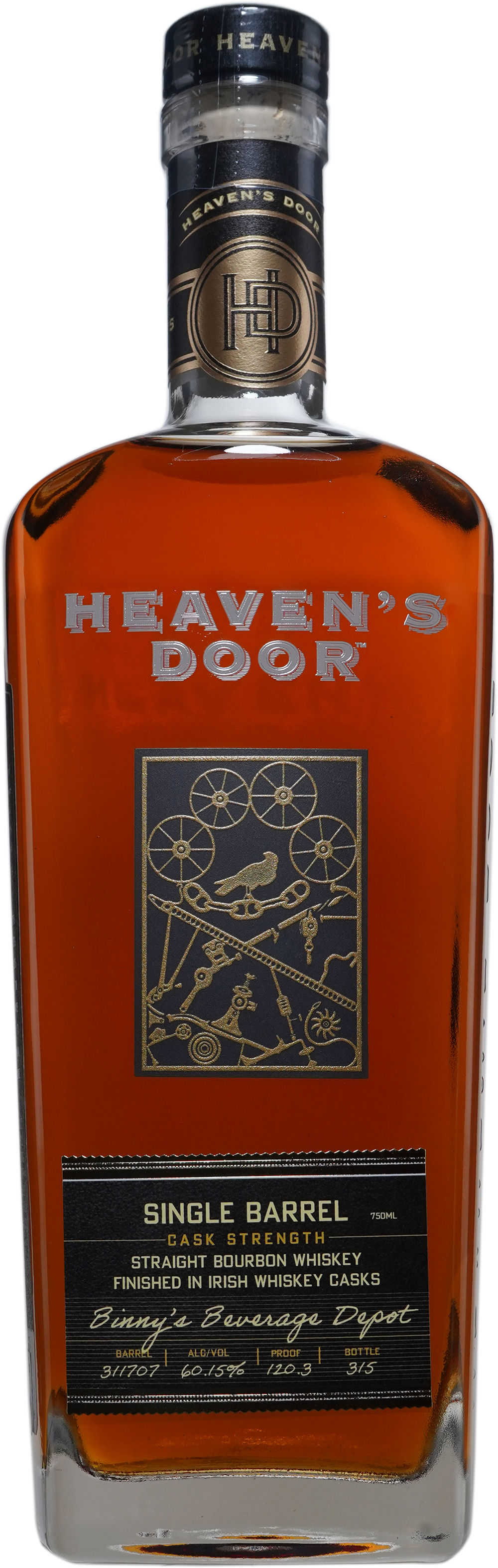Heaven's Door Bourbon ex Irish Finishing Cask # 311707-RB Binny's Handpicked