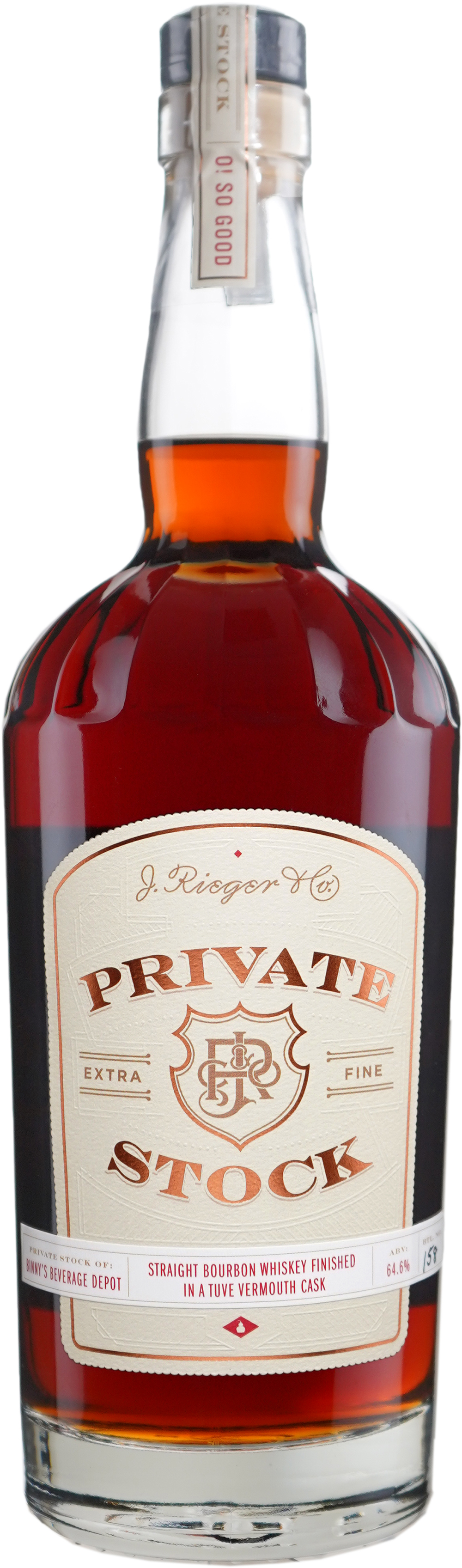 J. Rieger & Co. Straight Bourbon Single Barrel # 7 Distilled at J. Rieger Binny's Handpicked