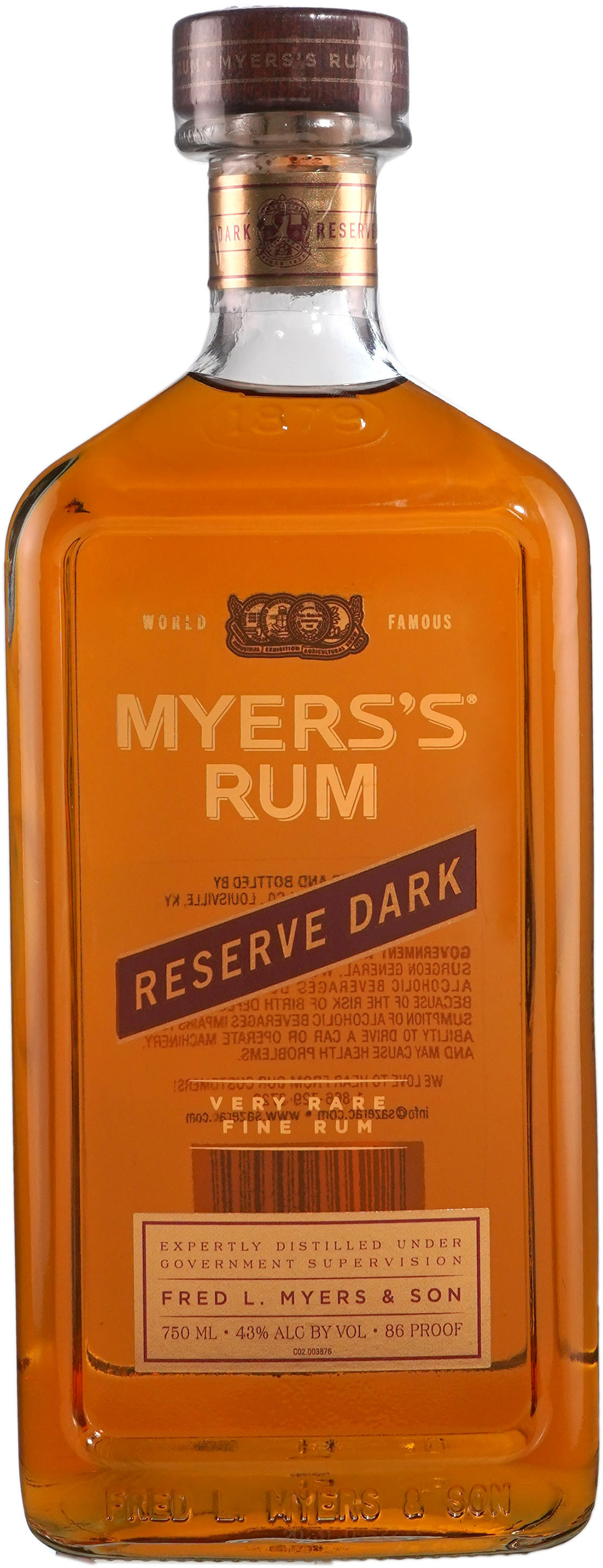 Myers Dark Rum Reserve 750 ml Bottle