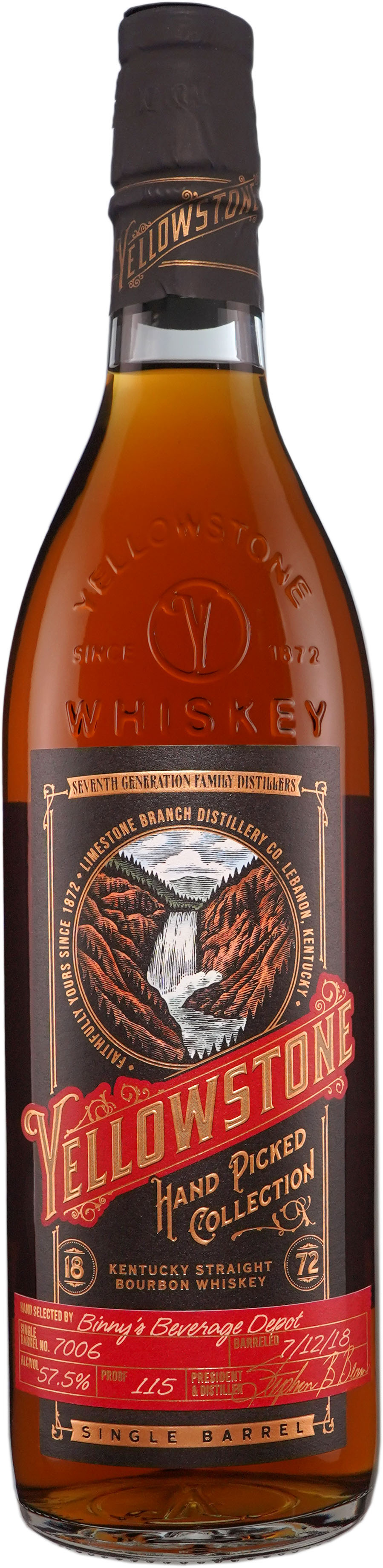 Yellowstone Handpicked Collection 115 Proof Bourbon Single Barrel # 7006 Binny's