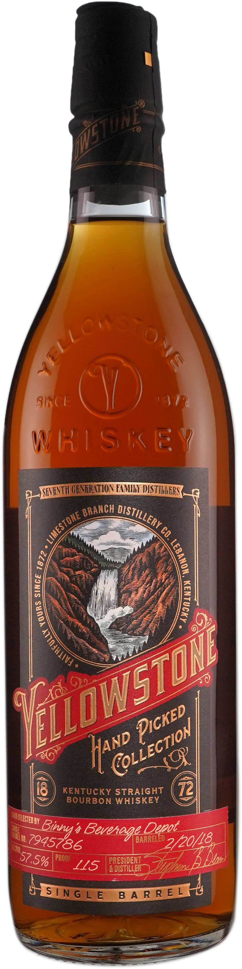Yellowstone Handpicked Collection 115 Proof Bourbon Single Barrel # 7945786 Binny's