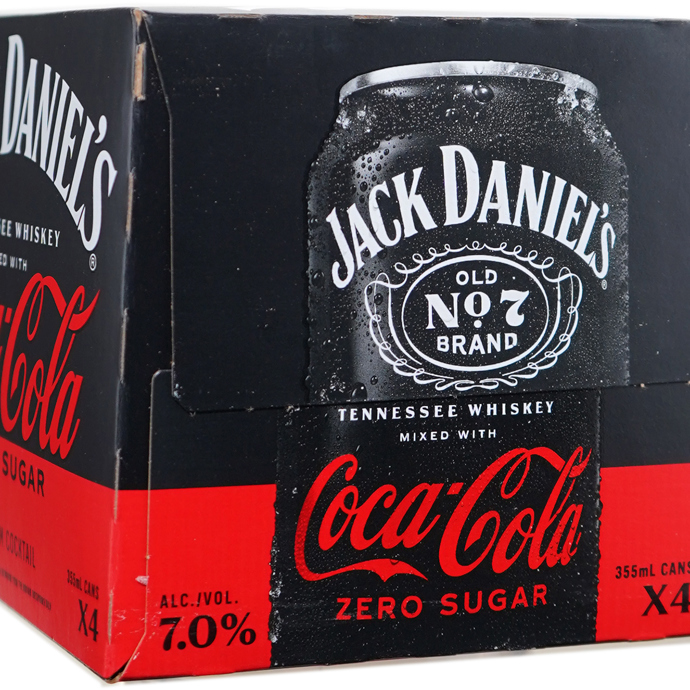 Jack Daniel's Jack and Coke Zero 4 Pack Cans