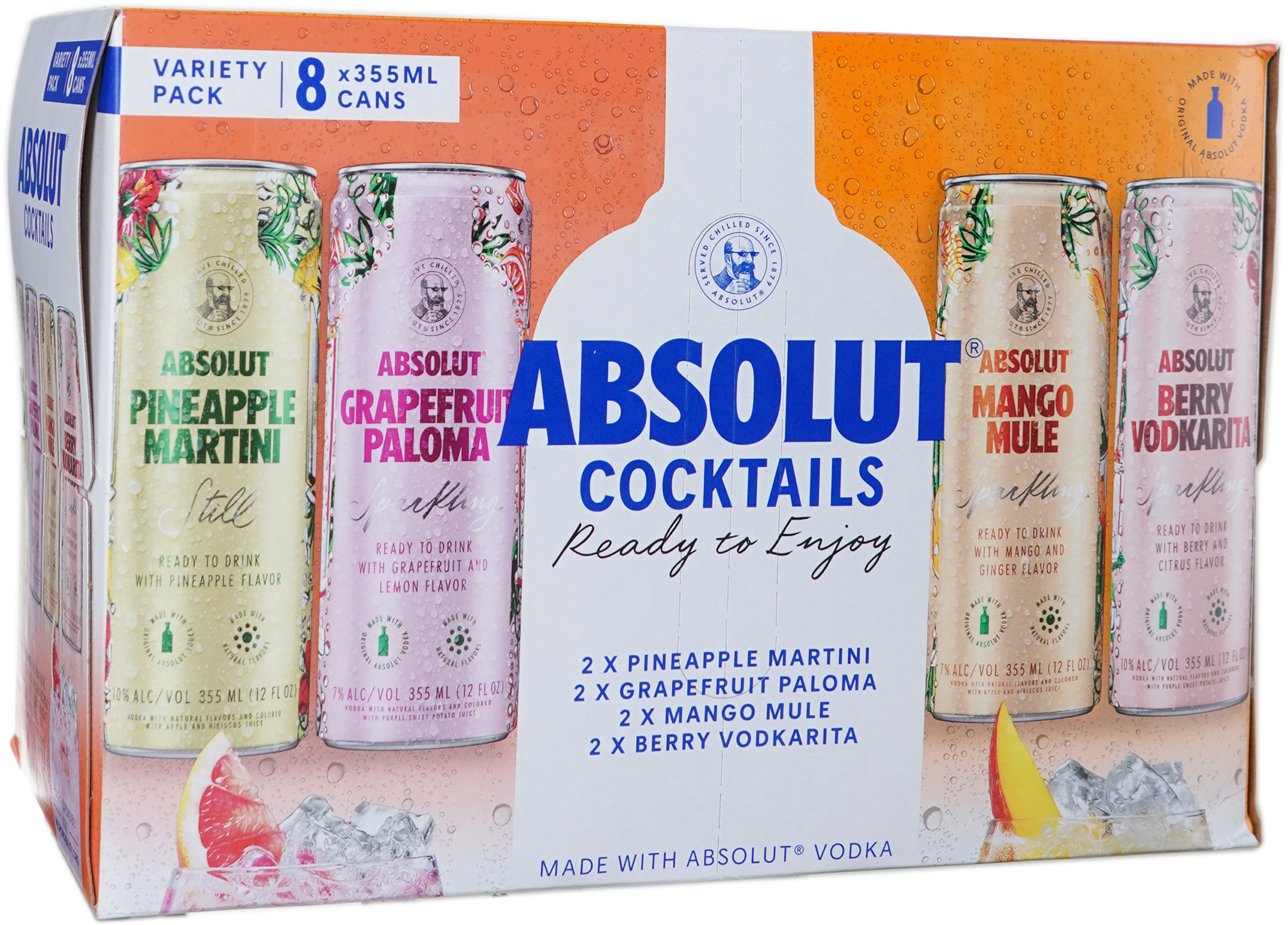 Absolut Cocktails Variety 8 Pack Cans 8 pack of 355 ml Can