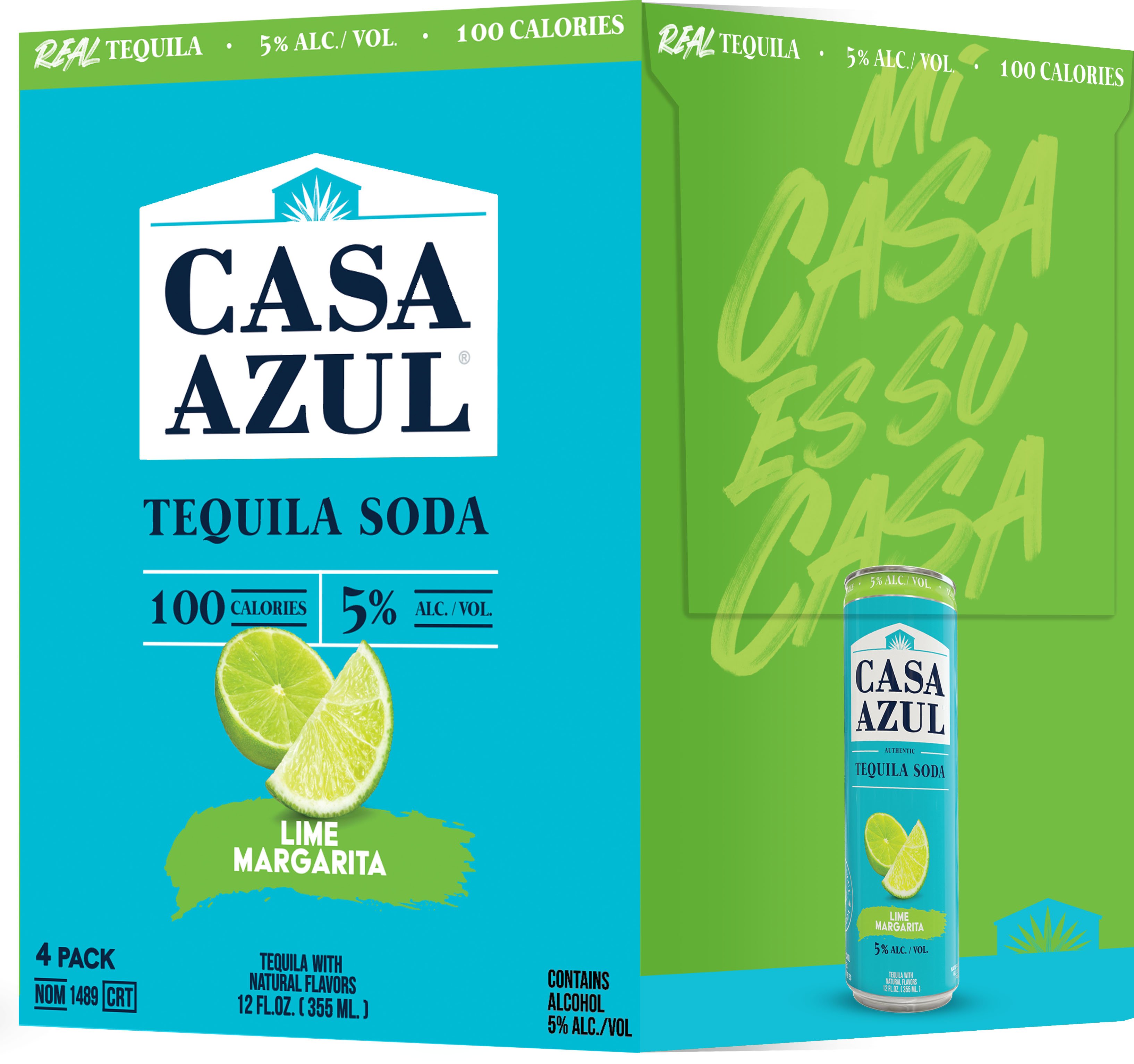 Casa Azul Tequila Soda Lime Margarita 4 Pack Cans 4 pack of 355 ml Can