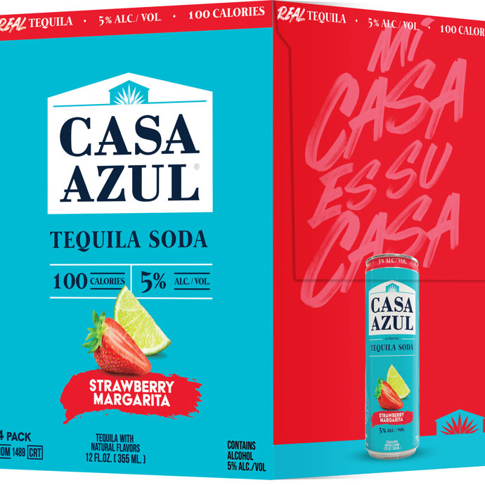 Casa Azul Tequila Soda Strawberry 4 Pack Cans