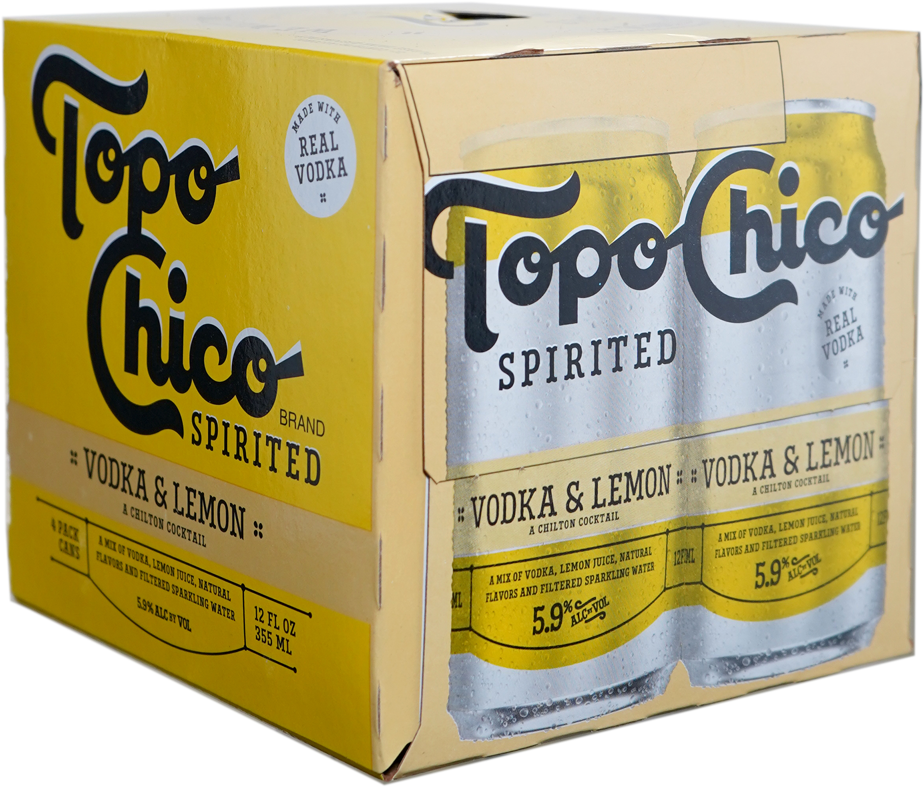 Topo Chico Spirited Vodka & Lemon RTD Cocktail 4pk 4 pack of 12 oz Can