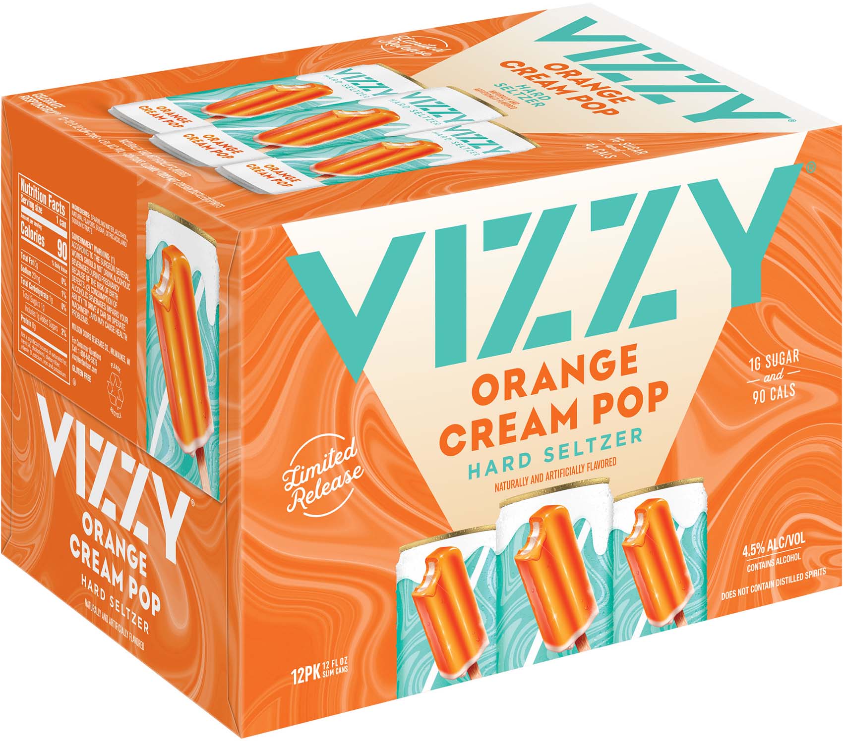 Vizzy Orange Cream Pop Hard Seltzer 12 pack of 12 oz Can